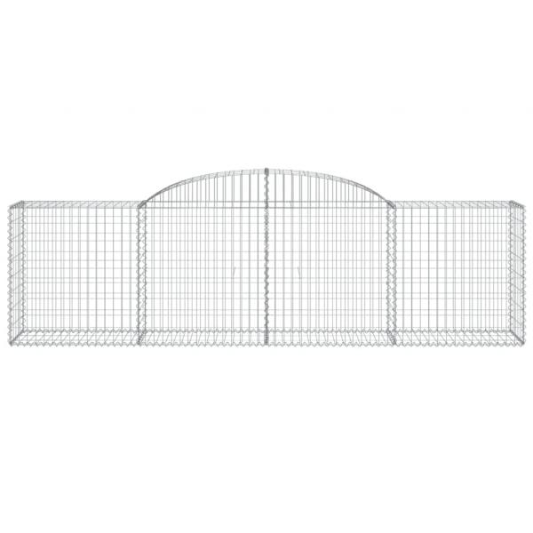 Gabionen mit Hochbogen 11 Stk. 300x50x80/100cm Verzinktes Eisen