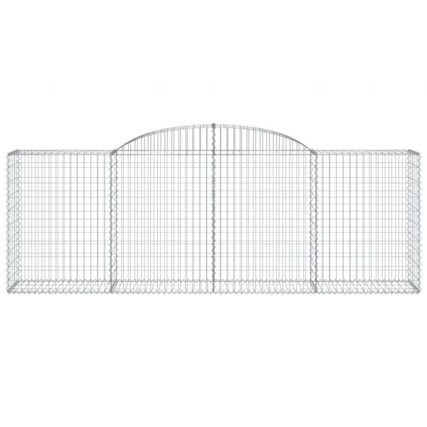 Gabionen mit Hochbogen 2 Stk. 300x50x100/120cm Verzinktes Eisen