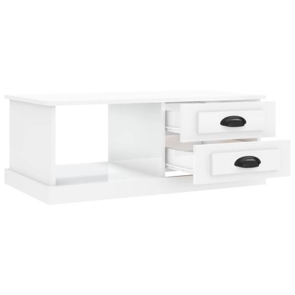 ARDEBO.de - Couchtisch Hochglanz-Weiß 90x50x35 cm Holzwerkstoff