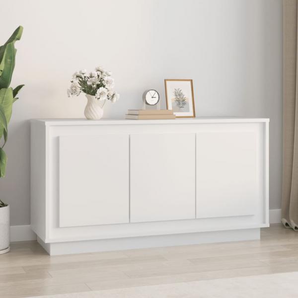 ARDEBO.de - Sideboard Weiß 102x35x55 cm Holzwerkstoff