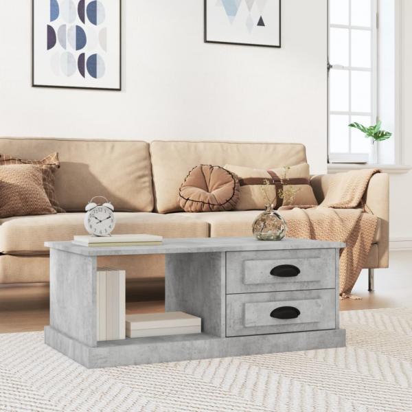 ARDEBO.de - Couchtisch Betongrau 90x50x35 cm Holzwerkstoff