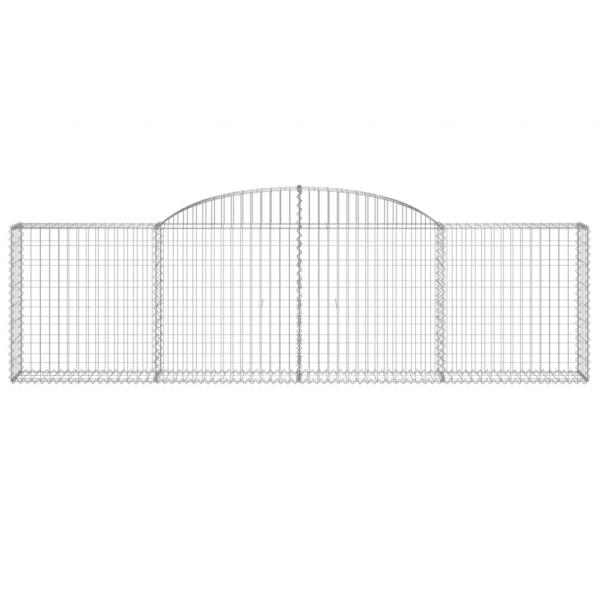Gabionen mit Hochbogen 6 Stk. 300x30x80/100 cm Verzinktes Eisen