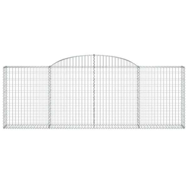 Gabionen mit Hochbogen 7 Stk. 300x30x100/120cm Verzinktes Eisen