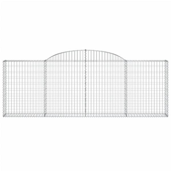 Gabionen mit Hochbogen 12 Stk 300x30x100/120cm Verzinktes Eisen
