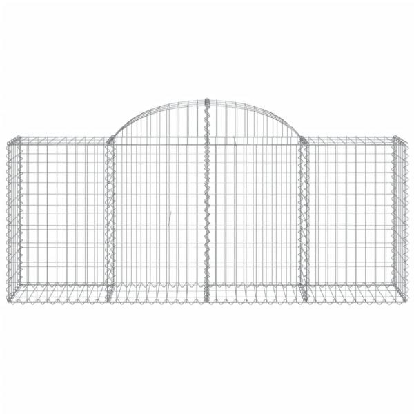 Gabionen mit Hochbogen 8 Stk. 200x50x80/100 cm Verzinktes Eisen