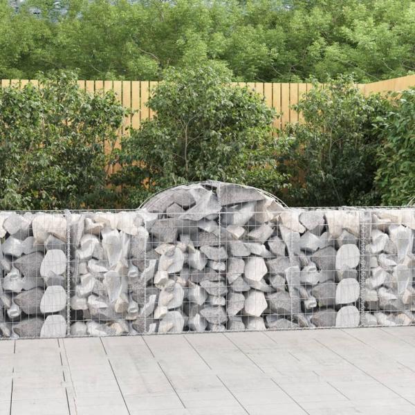 ARDEBO.de - Gabionen mit Hochbogen 3 Stk. 200x50x80/100 cm Verzinktes Eisen