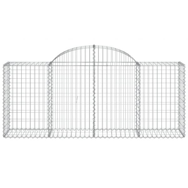 Gabionen mit Hochbogen 2 Stk. 200x50x80/100 cm Verzinktes Eisen