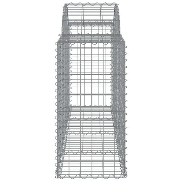 Gabionen mit Hochbogen 2 Stk. 200x50x80/100 cm Verzinktes Eisen
