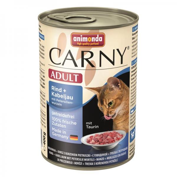 ARDEBO.de Animonda Cat Carny Adult Rind & Kabeljau mit Petersilienwurzeln 400g