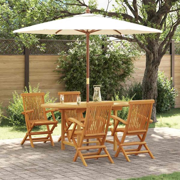 ARDEBO.de - 5-teilige Gartensitzgruppe aus massivem Teakholz