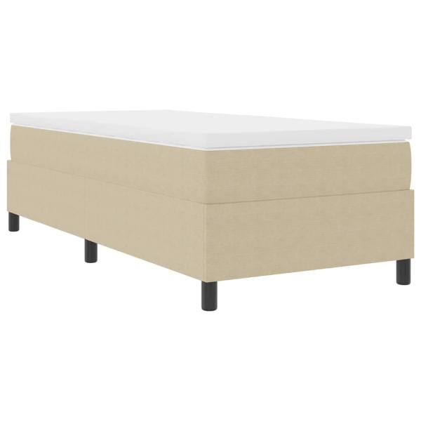Boxspringbett mit Matratze Beige, Weiß Cord-Stoff 100 x 200 cm