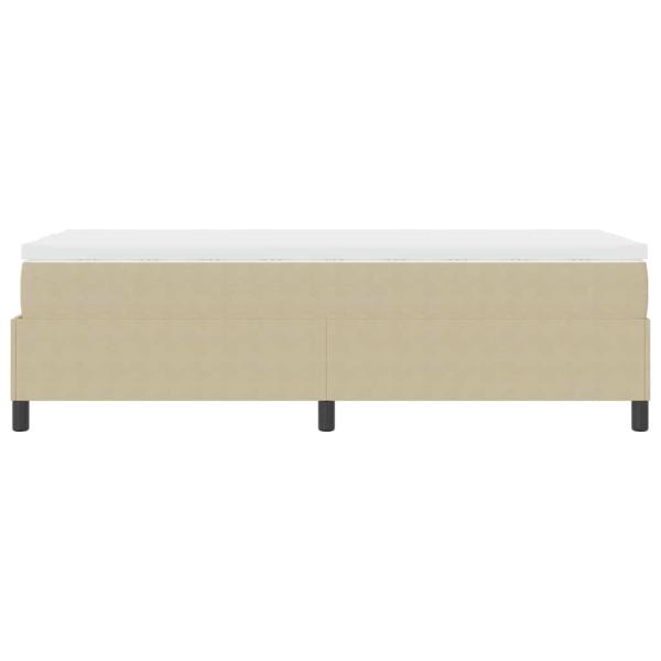 Boxspringbett mit Matratze Beige, Weiß Cord-Stoff 100 x 200 cm
