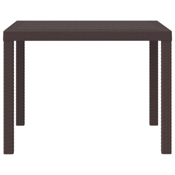 Gartentisch Braun 100 x 100 x 73 cm Poly-Rattan