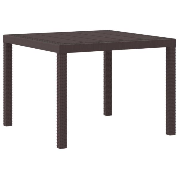 Gartentisch Braun 100 x 100 x 73 cm Poly-Rattan
