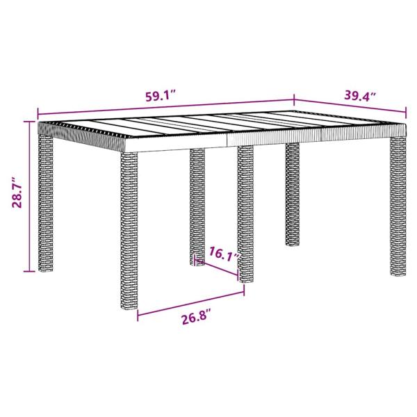 Outdoor Tisch Anthrazit Kunststoff Medium Langlebig
