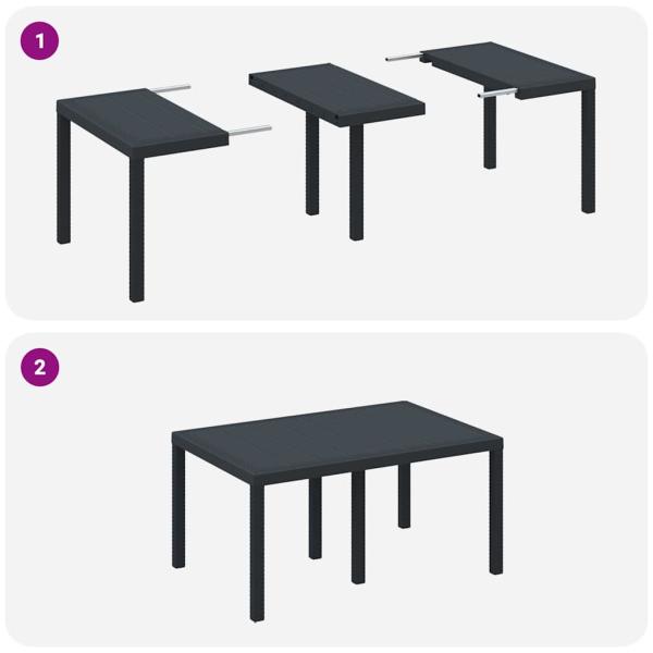 Outdoor Tisch Anthrazit Kunststoff Medium Langlebig