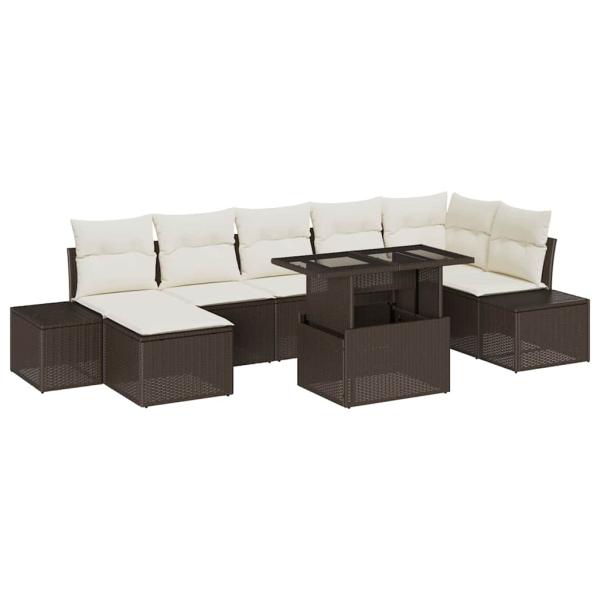 Garten Sofa Set 8-teilig Braun, Beige