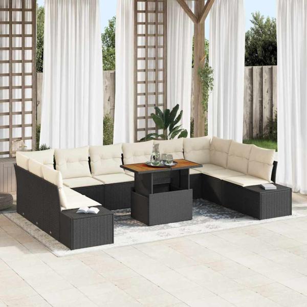 ARDEBO.de - Garten Sofa Set 11-teilig Beige Aluminium Garten Sofa Set