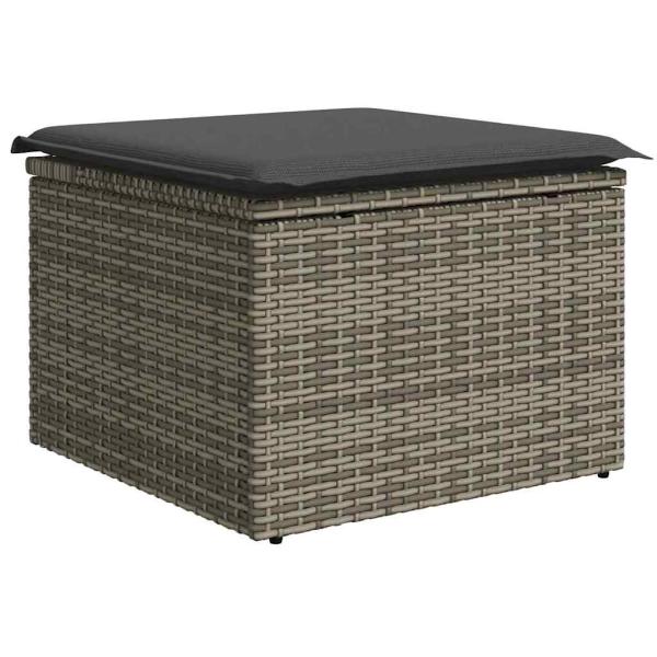 Garten-Sofa-Set Set aus 9 Grau Rattan Garten Ecksofa Rechteckig
