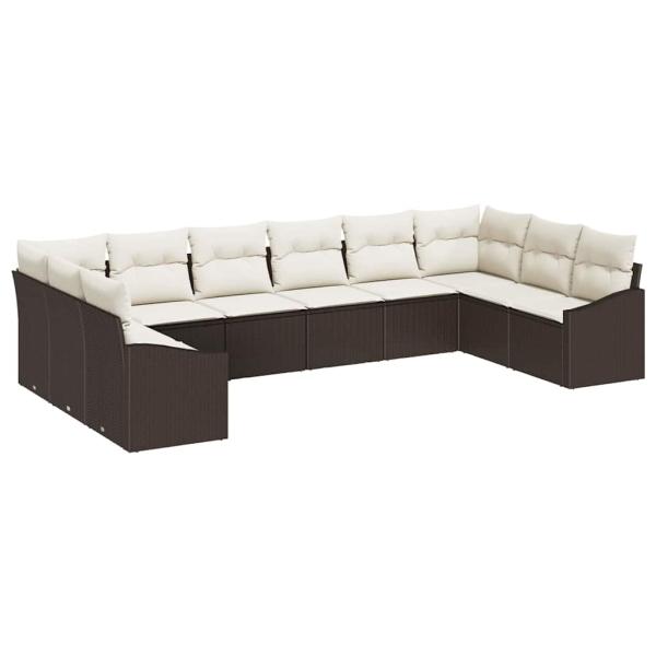Garten Sofa Set Set aus 10 Beige Rattan Garten Loveseat