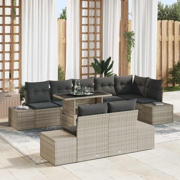 ARDEBO.de - Garten Sofa Set Set von 9 Beige, Schwarz