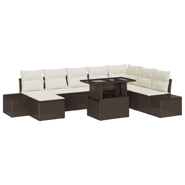 Garten Sofa Set Set von 9 Beige und Braun