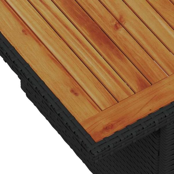 Garten Sofa Set 6-teilig Schwarz Rattan, Polyester, Gehärtetes Glas