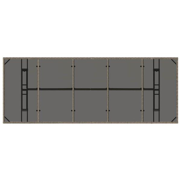 11-teiliges Garten-Esszimmer-Set Grau Poly Rattan