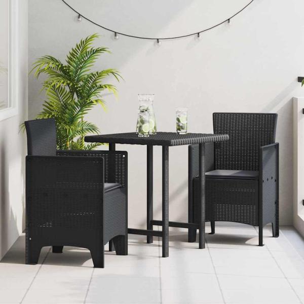 ARDEBO.de - Gartenstuhl Set von 2 Anthrazit Kunststoff Mittel Langlebig