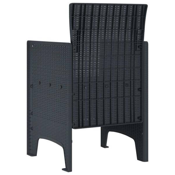 Gartenstuhl Set von 2 Anthrazit, Cremeweiß Kunststoff-Rattan