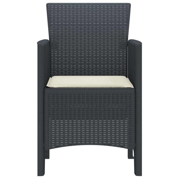 Gartenstuhl Set von 2 Anthrazit, Cremeweiß Kunststoff-Rattan