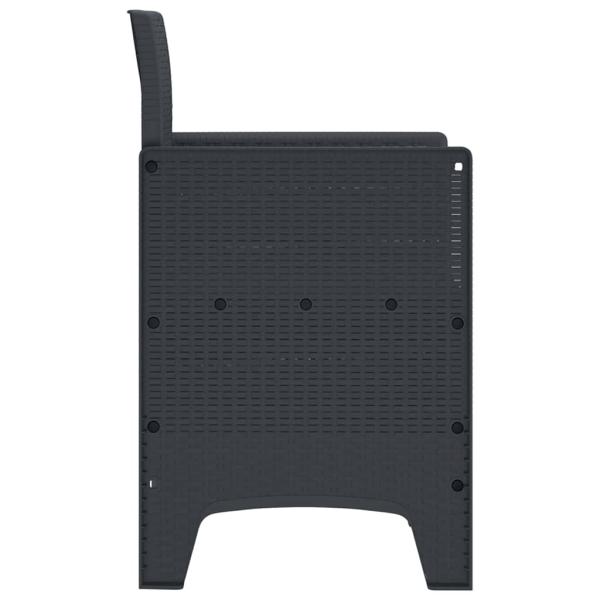 Gartenstuhl Set von 2 Anthrazit, Cremeweiß Kunststoff-Rattan