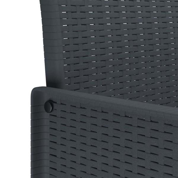 Gartenstuhl Set von 2 Anthrazit, Cremeweiß Kunststoff-Rattan