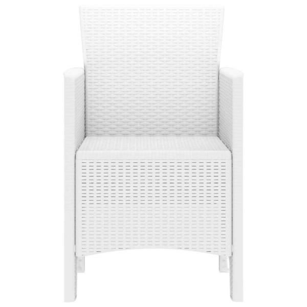 Gartenstuhl Set aus 2 Weiß Kunststoff-Rattan-Stil Standard
