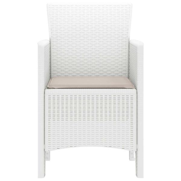 Gartenstuhl Set aus 2 Weiß Taupe Kunststoff-Rattan Polyester