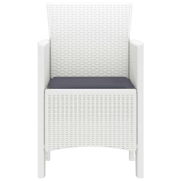 Gartenstuhl Set von 2 Weiß, Anthrazit Polypropylen, Polyester