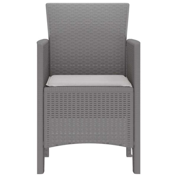 Gartenstuhl Set aus 2 Hellgrau Kunststoff Rattan Standard
