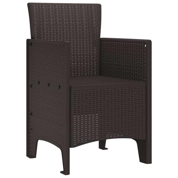 Gartenstühle 4 Stück Braun Poly Rattan