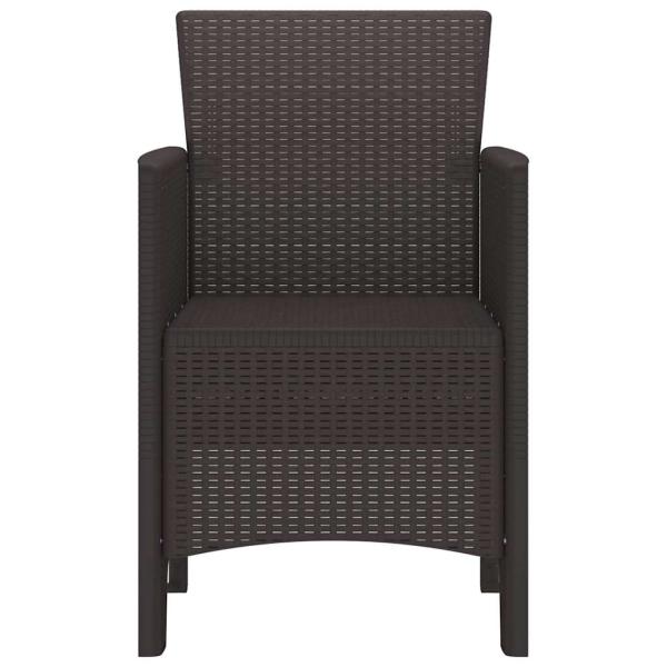 Gartenstühle 4 Stück Braun Poly Rattan