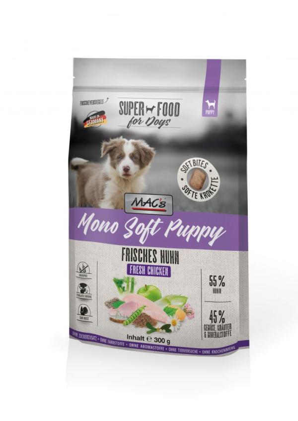 ARDEBO.de MACs Dog Mono Soft Puppy Frisches Huhn 300g