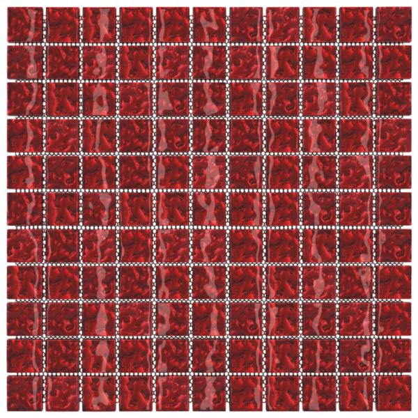 Mosaikfliesen 11 Stk. Rot 30x30 cm Glas
