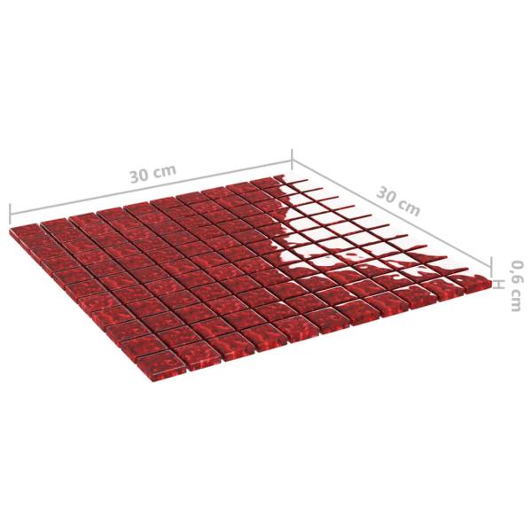 Mosaikfliesen 11 Stk. Rot 30x30 cm Glas