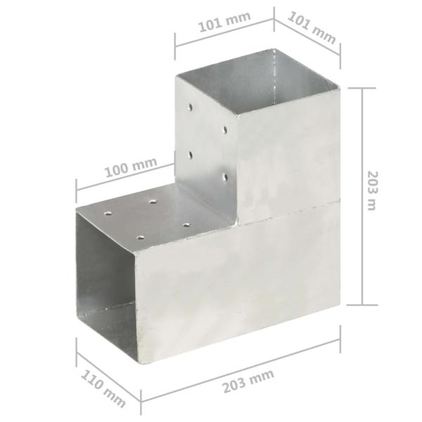 Pfostenverbinder L-Form Verzinktes Metall 101 x 101 mm