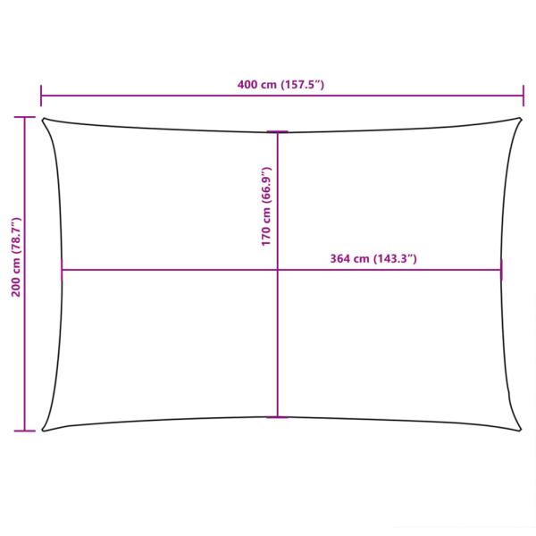 Sonnensegel Oxford-Gewebe Rechteckig 2x4 m Gelb