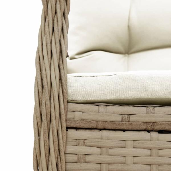 9-tlg. Garten-Essgruppe mit Kissen Beige Poly Rattan