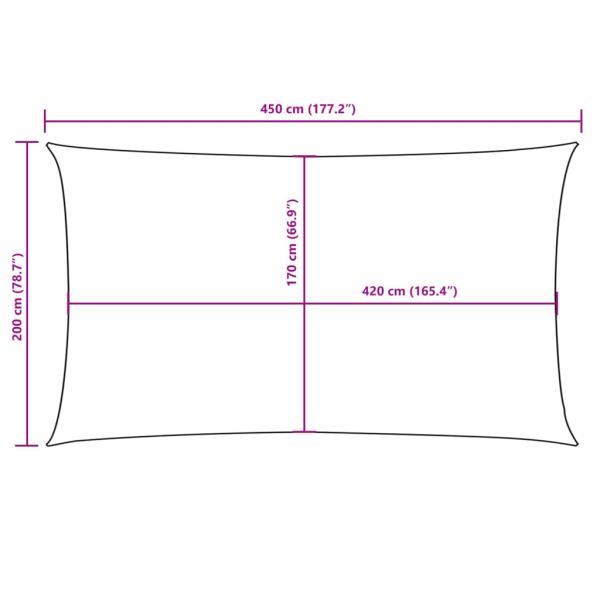 Sonnensegel Oxford-Gewebe Rechteckig 2x4,5 m Gelb