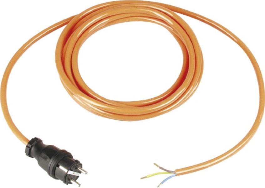 ARDEBO.de - Anschl.Ltg. BQ-F 3G1,5, 5m or 1.Seite Vollgummistecker sw