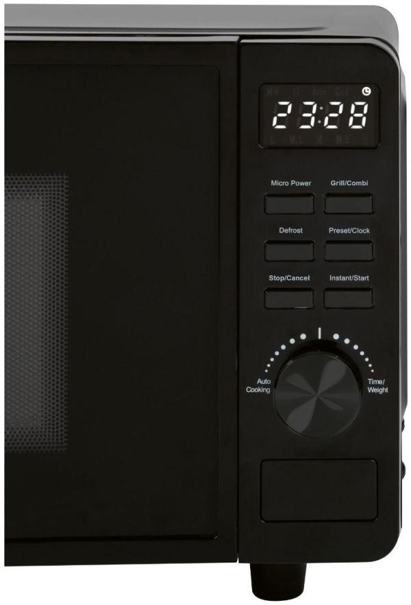 Proficook PC-MWG 1278 Stand Mikrowelle, 700 W, 20 L, 5 Mikrowellenstufen, 1 Grillstufe, 8 Automatikprogramme, 3 Auftauprogramme, schwarz