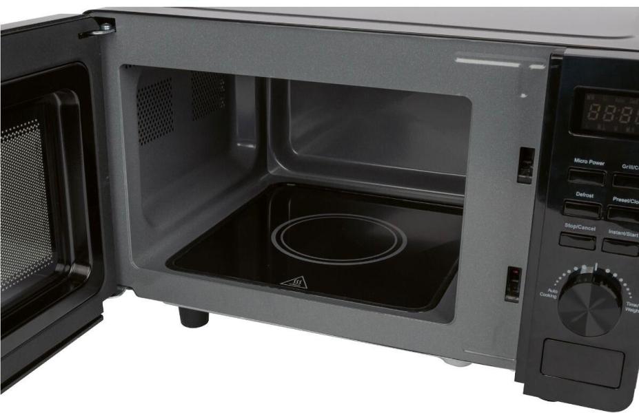 Proficook PC-MWG 1278 Stand Mikrowelle, 700 W, 20 L, 5 Mikrowellenstufen, 1 Grillstufe, 8 Automatikprogramme, 3 Auftauprogramme, schwarz