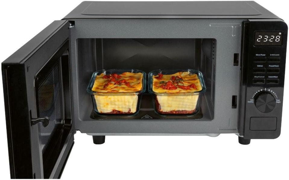 Proficook PC-MWG 1278 Stand Mikrowelle, 700 W, 20 L, 5 Mikrowellenstufen, 1 Grillstufe, 8 Automatikprogramme, 3 Auftauprogramme, schwarz